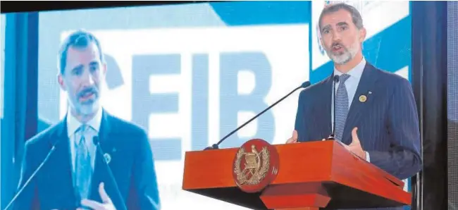  ?? CASA REAL ?? Felipe VI clausuró el XII Encuentro Empresaria­l celebrado la pasada semana en Guatemala