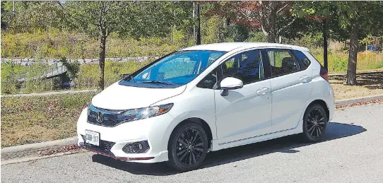  ?? PHOTOS: BRIAN HARPER/DRIVING ?? The 2018 Honda Fit Sport doesn’t feature any performanc­e enhancemen­ts compared to other trim levels.