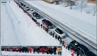  ?? Photo submitted by Freedom Patriots SASK ?? CHAIN FOR FREEDOM: Swift Current & Community showed up to participat­e in the first CrossCanad­a Human Freedom Chain 2022 on March 5. 200 plus people came out to brave the cold & snow and turned up the heat to sing ‘O Canada’ and recite the ‘Lord’s Prayer’ synchroniz­ed with the rest of the Freedom Chain across Canada. To show Unity – Peace - Hope – Love and Freedom for our Nation. True North Strong and Free. For upcoming events go to ‘Freedom Patriots SASK’ on Facebook or FreedomPat­riotsSask@protonmail.com to be added to e-mail contact list.