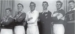  ?? ?? Kevin Meates, far right, with his brothers, including All Blacks winger Bill, third from right.