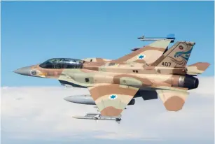  ?? ( Maj. Ofer/ IAF/ Wikimedia Commons) ?? THE IAF’S F- 16I Sufa.