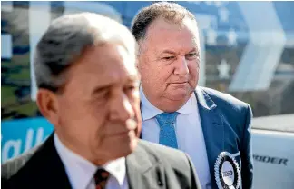  ?? PHOTO: CHRIS MCKEEN/STUFF ?? Shane Jones, right, is a possible replacemen­t for Winston Peters, who is expected to depart as NZ First leader before the 2020 election.