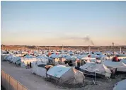  ??  ?? Roj camp in northern Syria, where 370 women from 46 countries are held as Isil suspects