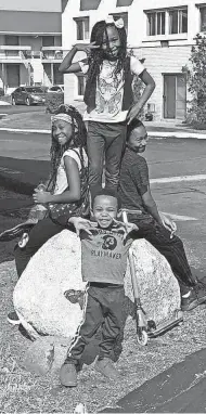  ?? WATTS ?? Nehemiah, LaNiyah, Aasiah and SaMyrah Watts have been dealing with the pandemic at home with their parents, Lakeeta and Ryan Watts.