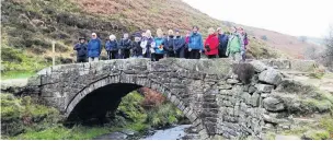  ??  ?? The Grade two listed bridge over the River Dane at Three Shire Heads