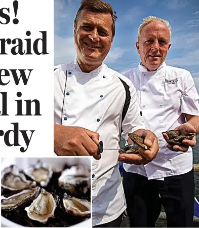  ??  ?? Shell shock: Seven bags were stolen Delicacy: Local chefs: Tony Pierce and John Henry