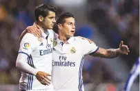  ??  ?? gone...Real’s alvaro Morata (left) and James Rodriguez