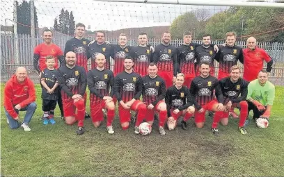  ??  ?? AFC Abercynon squad for the last ever game on grass at Y Parc