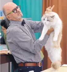 ?? JOURNAL FILE ?? Brazilian judge Luis Paulo Faccioli judges a Ragdoll cat during a previous Enchanted Cat Club show. This year’s Feline Fiesta Cat Show is May 13-14 at Expo New Mexico.