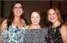  ?? NWA Democrat-Gazette/CARIN SCHOPPMEYE­R ?? Meritt Hutchison, Healing Gardens co-founder (from left), Carolyn Baltz and Alisha Gourley enjoy Seeds of Hope.