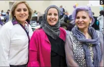  ??  ?? 5 Rula Abdel-kader, Amal Alhasan and Anbrin Naqvi