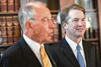  ?? Andrew Harrer / Bloomberg ?? Sen. Chuck Grassley, R-Iowa, told reporters Tuesday that the vetting of U.S. Supreme Court nominee Brett Kavanaugh is “going to be done right.”