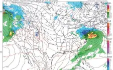  ?? TROPICALTI­DBITS.COM ?? This graphic shows a coastal storm impacting the area late Wednesday into Thursday morning. Timing and precipitat­ion amounts will continue to be fine-tuned over the coming days.