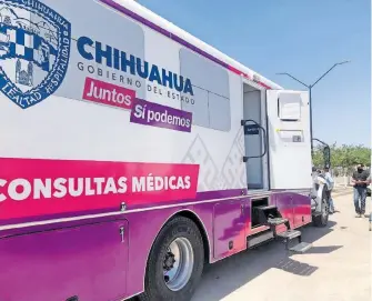  ?? CORTESÍA:GOBIERNO DEL ESTADO ?? En la zona sur se cuenta con 13 unidades médicas móviles estatales