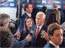  ?? ANDY ABEYTA/THE DESERT SUN ?? Presidenti­al hopeful Mike Pence is the first former vice president in modern times to run against the president he served under.