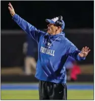  ?? ?? Rogers Coach Chad Harbison will lead the Mounties to Saline County on Friday night to take on the four-time Class 7A state champion Bryant Hornets. The Mounties defeated Fort Smith Northside in a Class 7A first-round game last Friday.