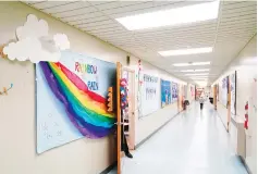  ?? Associated Press ?? ■ A memorial dedicated to former student Ava Lerario is posted in a hallway at Panther Valley Elementary School in Nesquehoni­ng, Pa.