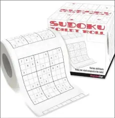  ??  ?? Sudoku toilet roll