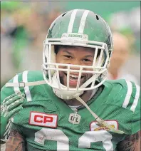  ?? CP PHOTO ?? Saskatchew­an Roughrider­s wide receiver Kendial Lawrence celebrates a kick return touchdown late in the game during Labour Day CFL action against the Winnipeg Blue Bombers in Regina on in September 2016.