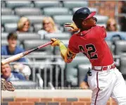  ?? CURTIS COMPTON/CURTIS.COMPTON@AJC.COM ?? Ronald Acuna Jr., with seven homers, 16 RBIS and an Mlb-best 21 runs scored, has been the lone consistent producer in the Braves’ lineup, so any extended absence would’ve been a huge blow in the season’s first month.