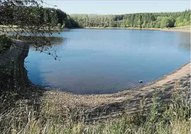  ?? Foto: John Lamberty ?? Der arg gesunkene Wasserstan­d am oberen See in Weiswampac­h hatte zuletzt für Aufsehen gesorgt. Ein Zustand, für den es gleich mehrere Ursachen gibt.