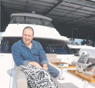  ??  ?? Riviera CEO Wes Moxey aboard the new S72 yacht. Photo: Richard Gosling