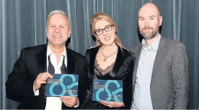  ??  ?? House Creative directors (from left) Gary Colbert, Christine Colbert and Nick Connors who won twice at the Greater Manchester and North Cheshire Federation of Small Business (FSB) Awards