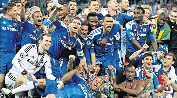  ??  ?? Blue was the colour: Chelsea (above) celebrate winning the Champions League in 2012; can Leicester (below) show the ‘big’ clubs the road back to European glory?