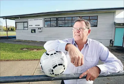  ?? Photo: JASON OXENHAM ?? One goal:
Metro Football Club’s Keith Brunton has dedicated much of his life to football and wants to see his club go far.