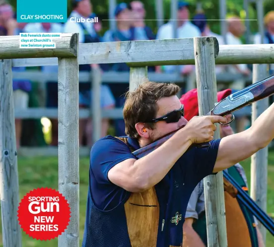  ??  ?? Rob Fenwick dusts some clays at Churchill’s new Swinton ground