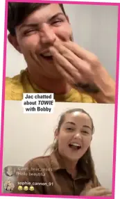  ??  ?? Jac chatted about TOWIE with Bobby