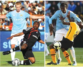  ??  ?? Zimbabwe soccer boards and teams have to be more organised for internatio­nal teams to visit the country like how Manchester City toured South Africa to play Orlando Pirates (left) and Kaizer Chiefs (right) in 2009