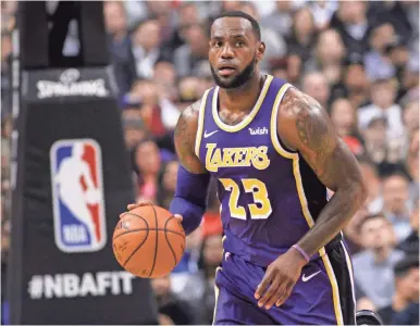  ?? JOHN E. SOKOLOWSKI/ USA TODAY SPORTS ?? Lakers forward LeBron James has said he was surprised by the recent resignatio­n of Magic Johnson.