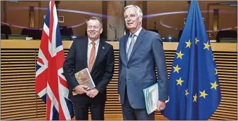  ??  ?? DIFFICULT: Talks between Lord Frost and Michel Barnier continue this week