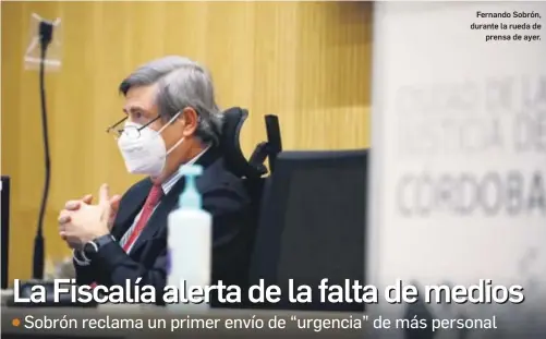  ?? MIGUEL ÁNGEL SALAS ?? Fernando Sobrón, durante la rueda de prensa de ayer.