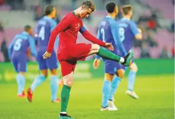  ?? Reuters ?? ■ Ronaldo was left incensed after his appeals for a penalty were waved away during Portugal’s match against the Netherland­s at the Stade de Geneve on Monday.
