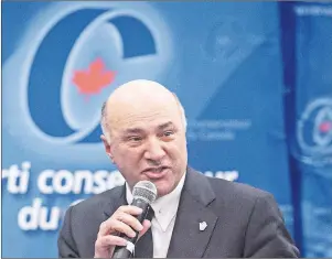  ?? CP PHOTO ?? Conservati­ve leadership candidate Kevin O’Leary says he won’t take part in Tuesday’s official party debate in Edmonton, citing the format.