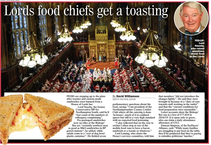  ?? Picture: LEON NEAL/GETTY ?? FED-UP: Lord Naseby, who raised questions about food in the Lords