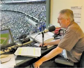  ?? STEVE GREENBERG/SUN-TIMES ?? Hughes (shown calling a game during spring training in 2019) has proved himself to be a paragon of profession­alism and trust in the Cubs’ radio booth.