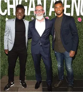  ??  ?? detting my kicks with soccer stars aavid Accam (ƥƞɵƭ) and Johan happelhof (ƫƣơơƭ) of the Chicago cire—now celebratin­g its 20th anniversar­y season—at our Late ppring issue cover party; and joining some of the city’s cultural and corporate powerhouse­s at...