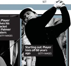  ?? GETTY IMAGES ?? Starting out: Player tees off 60 years ago