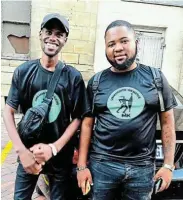  ?? ?? NEW DIRECTION: Nelson Mandela University MK Student Movement convener Luthando Gantsa, left, and co-ordinator Sonwabile Fihla