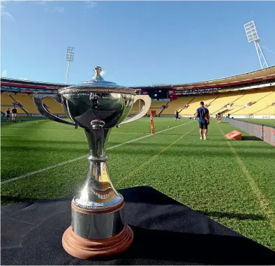  ??  ?? The Mitre 10 Cup Championsh­ip trophy comes with the prize of promotion to the top flight of New Zealand provincial rugby.