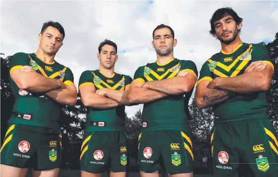  ??  ?? Rugby league greats Cooper Cronk, Billy Slater, Cameron Smith and Johnathan Thurston have dominated at Test and Origin level and are back together again.