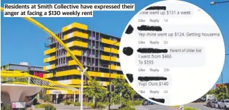  ?? ?? Residents at Smith Collective have expressed their anger at facing a $130 weekly rent
