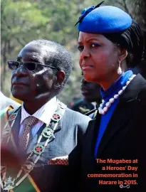  ??  ?? The Mugabes at a Heroes’ Day commemorat­ion in Harare in 2015.