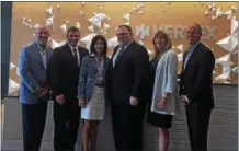  ?? SUBMITTED PHOTO ?? Officials from Vertex and the state celebrated last week as the company marked the opening of its new headquarte­rs in King of Prussia. Shown are Vertex co-owner and board Chairman Jeff Westphal; Pennsylvan­ia Secretary of Community and Economic...