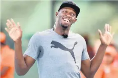 ??  ?? Bolt All Stars team captain Usain Bolt of Jamaica gestures during the Nitro Athletics meet in Melbourne in this Feb 4 file photo. — AFP photo
