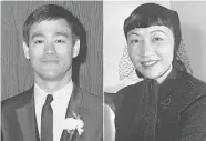  ?? Associated Press ?? Bruce Lee, left, who played Kato in “The Green Hornet,” appears in May 1966 in Los Angeles, and Chinese American actress Anna May Wong appears in January 1946.