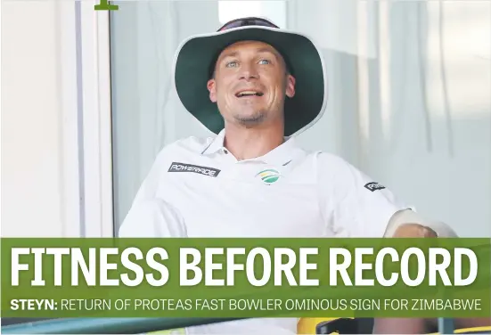  ?? Picture: Backpagepi­x ?? RELAXED. Dale Steyn is happy with his rhythm as he made a steady return for the South Africa Invitation XI against Zimbabwe in Paarl on Wednesday.